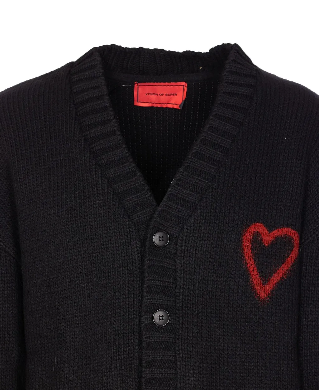 Cardigan With Heart Embroidery