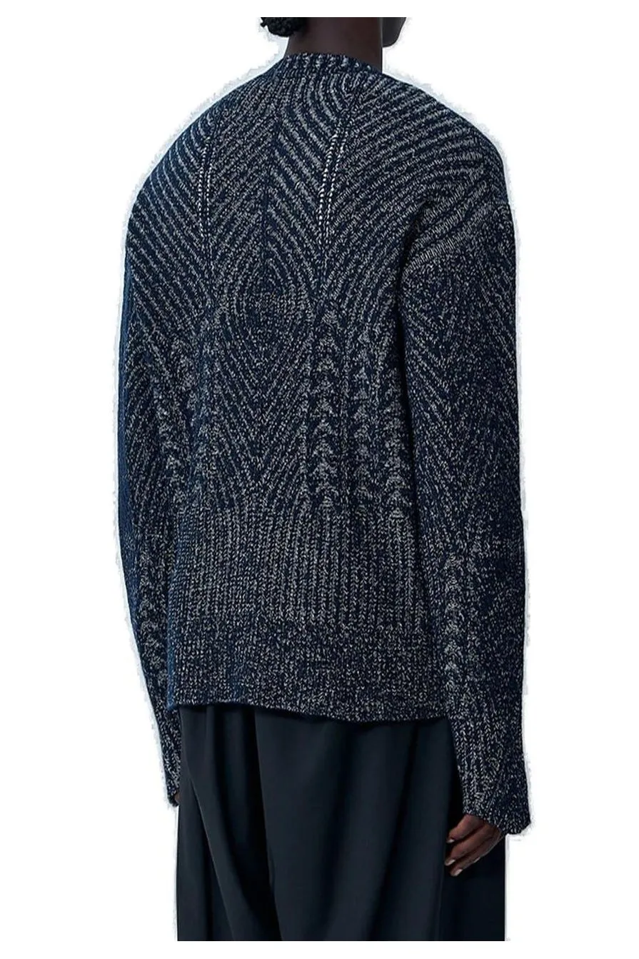 V-Neck Cable Knit Sweater