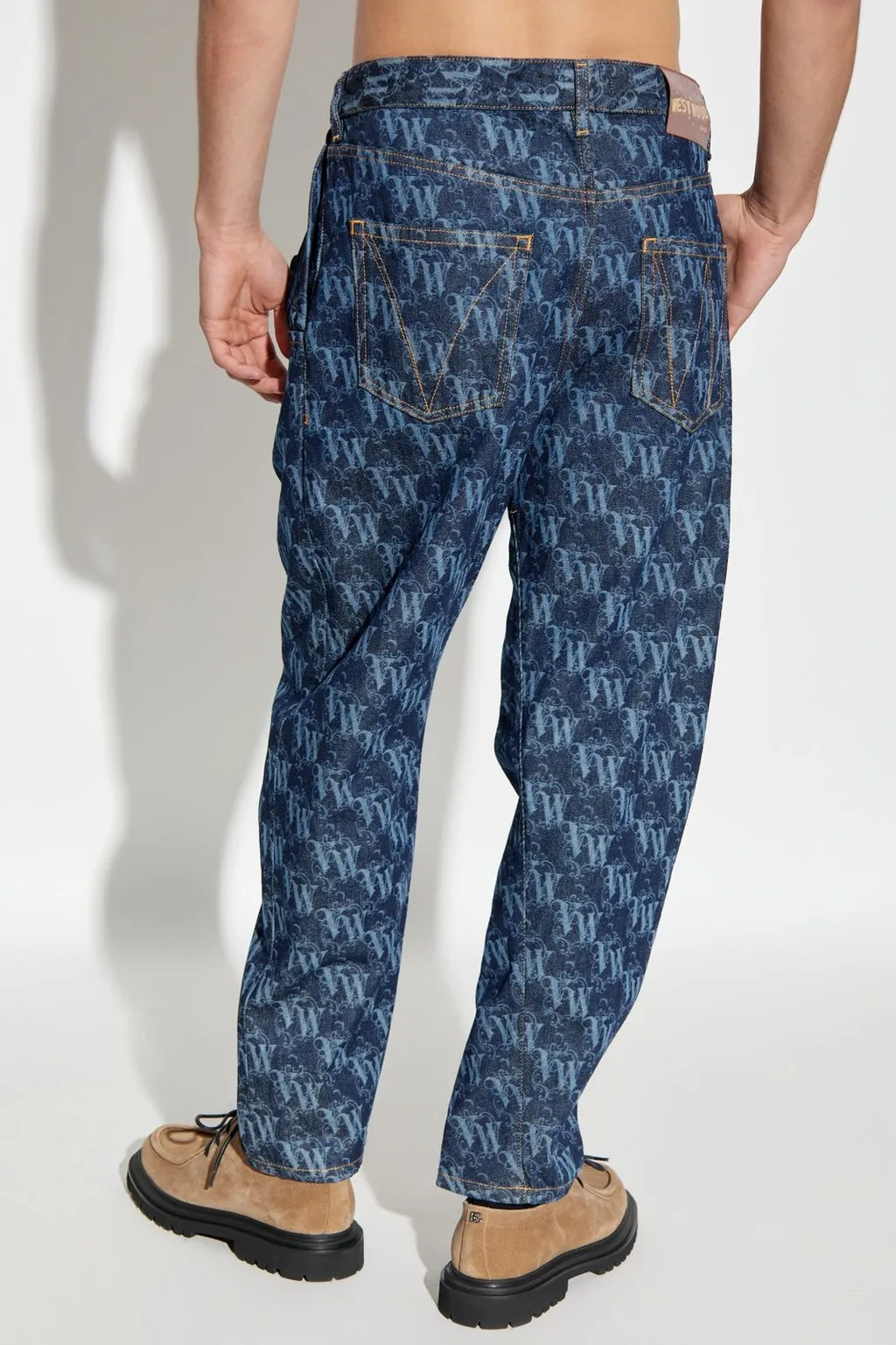 All-Over Logo Print Jeans