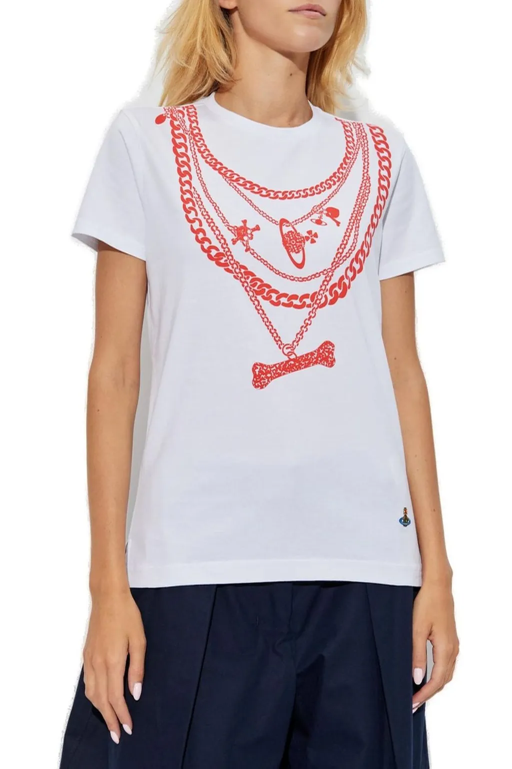 T-Shirt With Chain Print