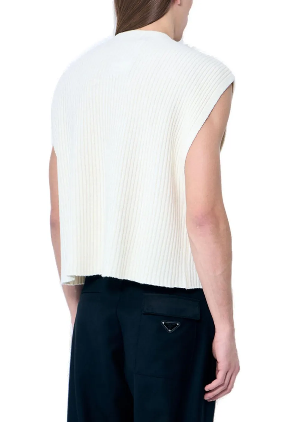 Ribbed Knit Zip Vest