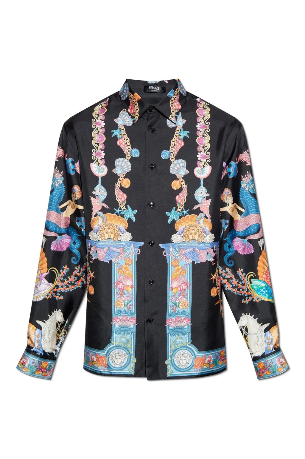 Medusa Print Silk Shirt