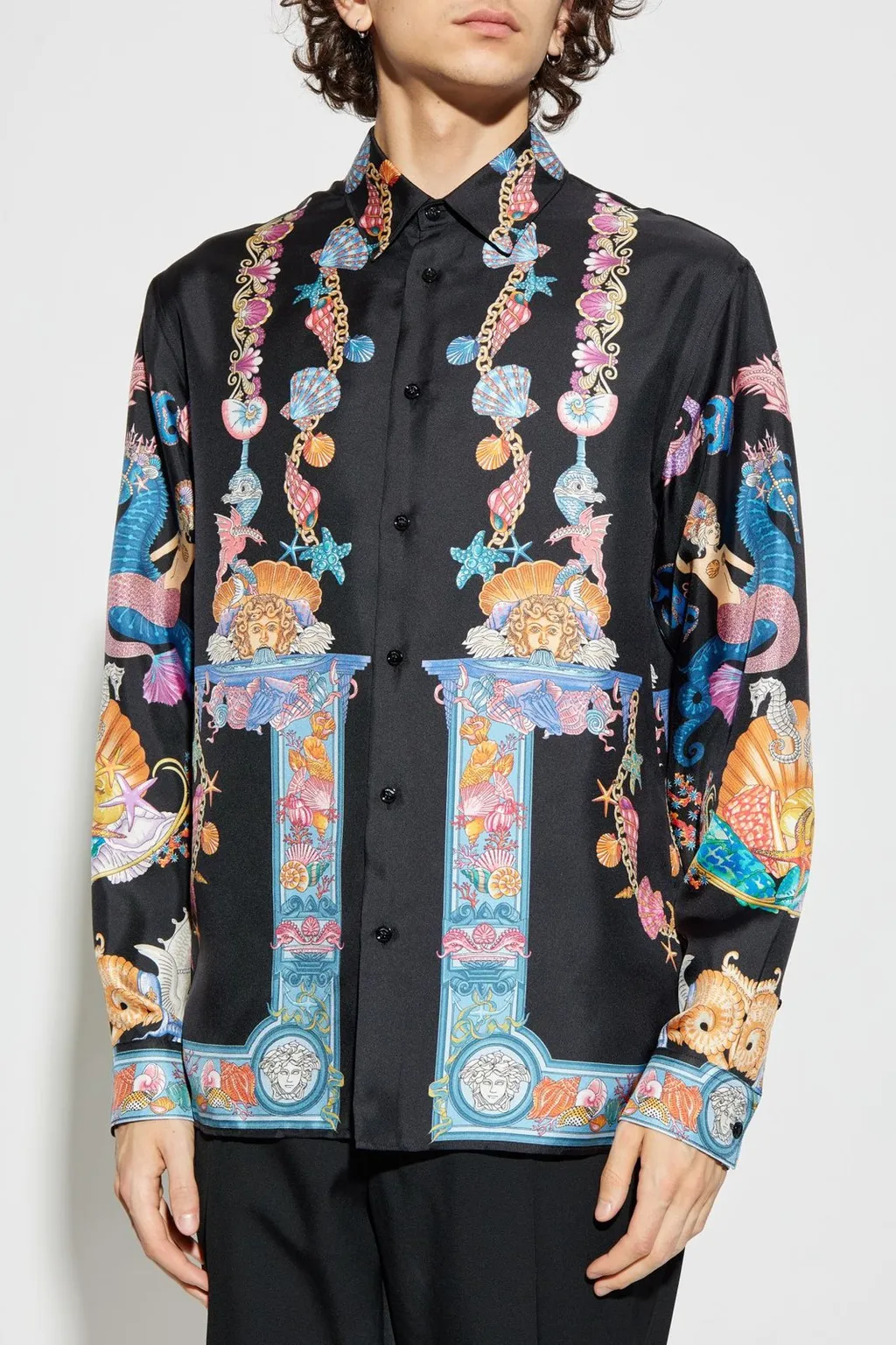 Medusa Print Silk Shirt