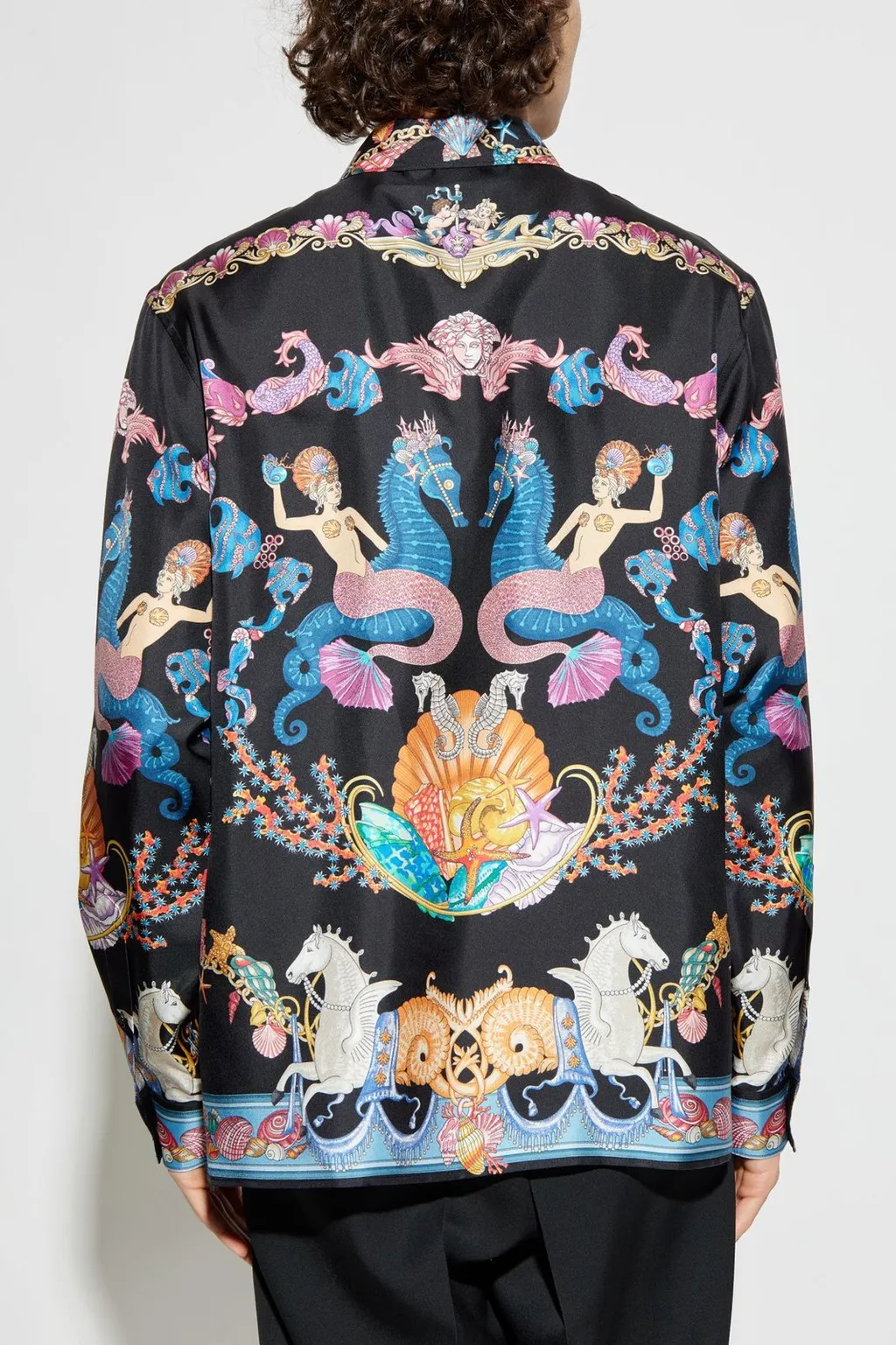 Medusa Print Silk Shirt