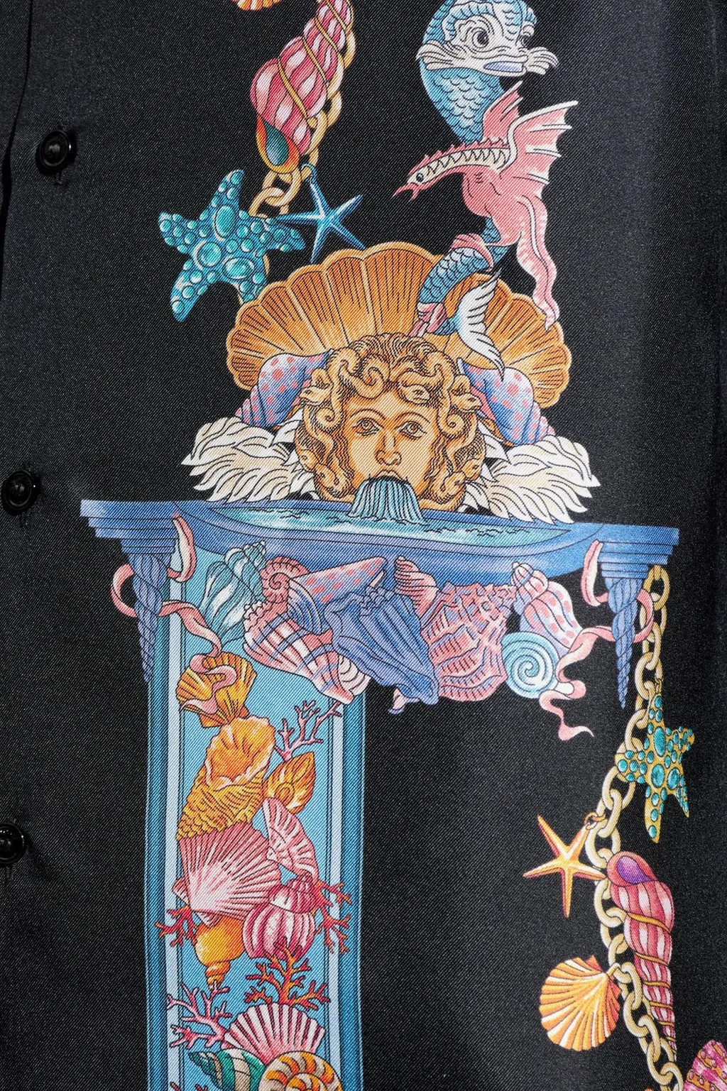 Medusa Print Silk Shirt