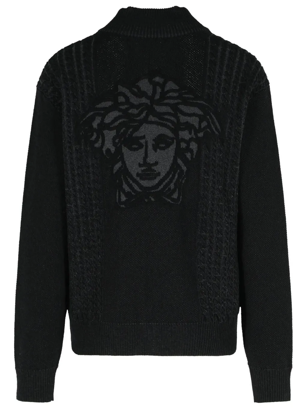 Medusa Print Zip-Up Cardigan