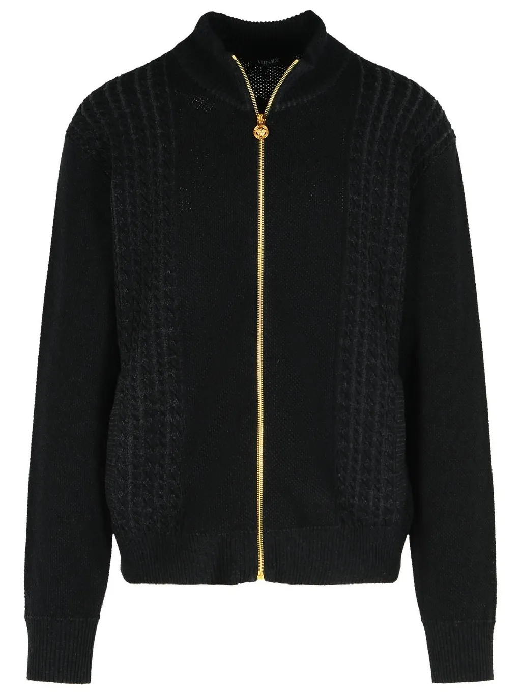 Medusa Print Zip-Up Cardigan