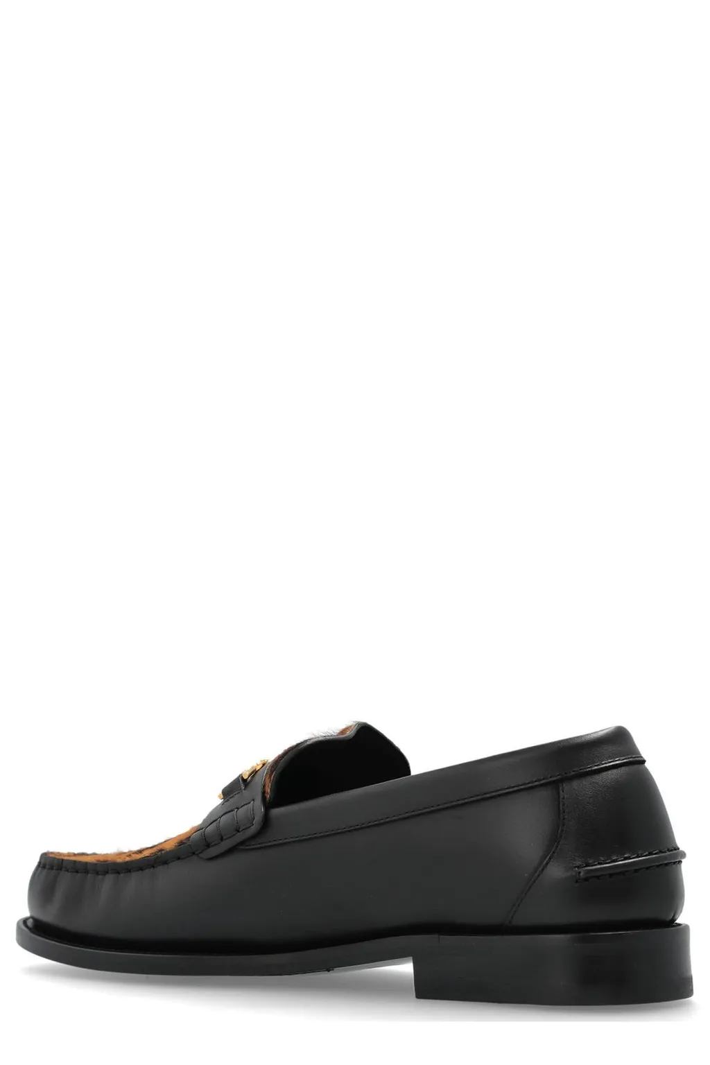 Loafers With Tiger Print And Medusa Buckle