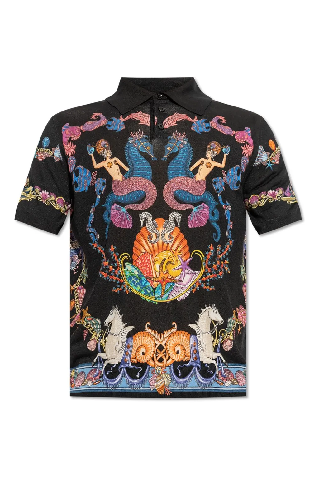 Seahorse Print Polo Shirt