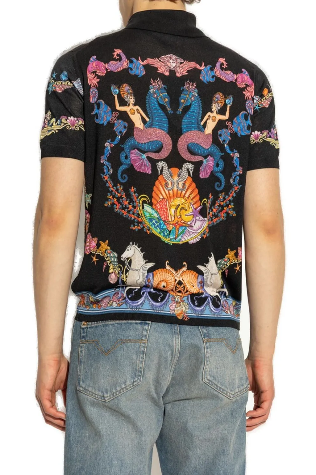 Seahorse Print Polo Shirt