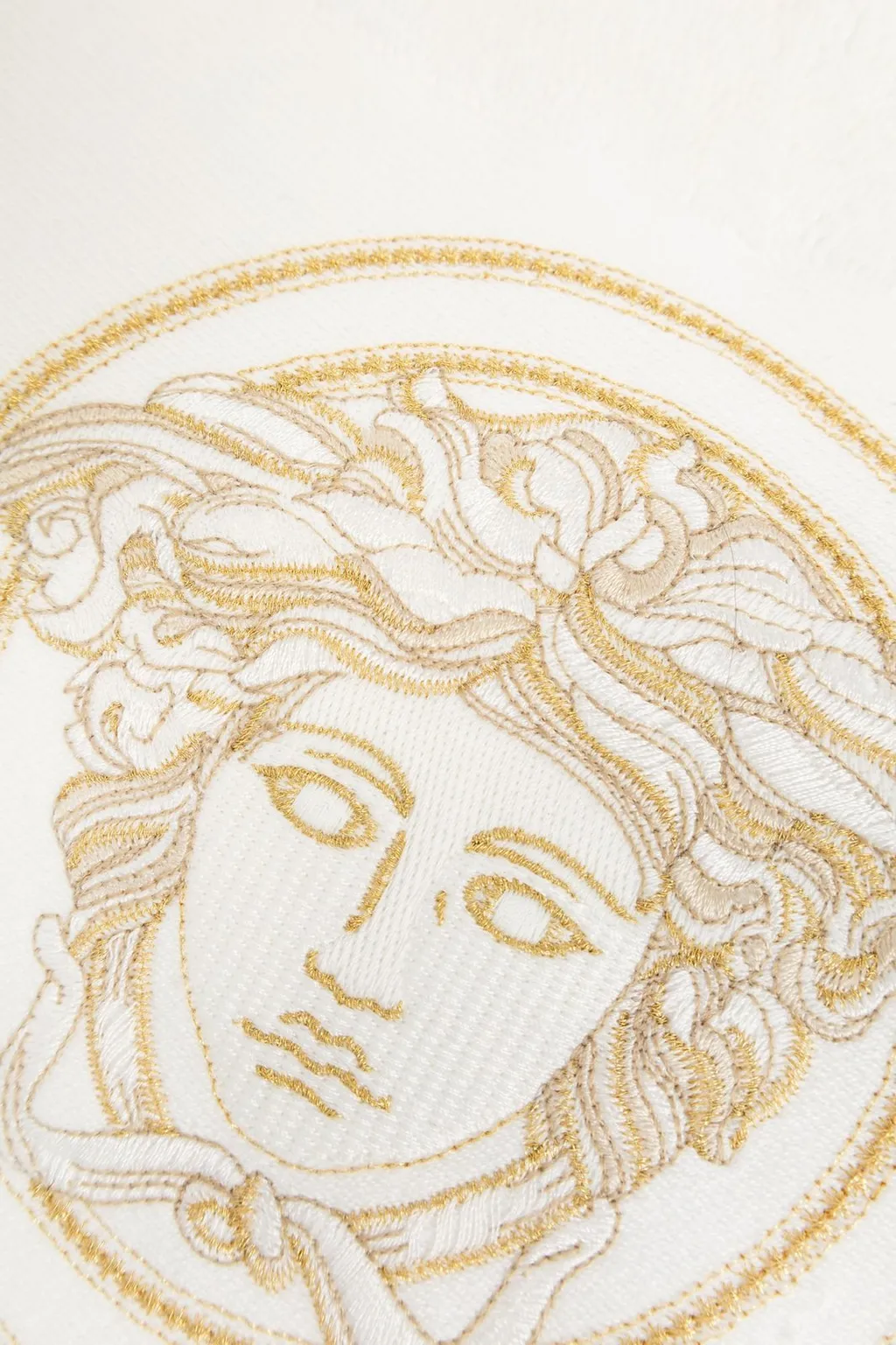Medusa Embroidered Cotton Napkin