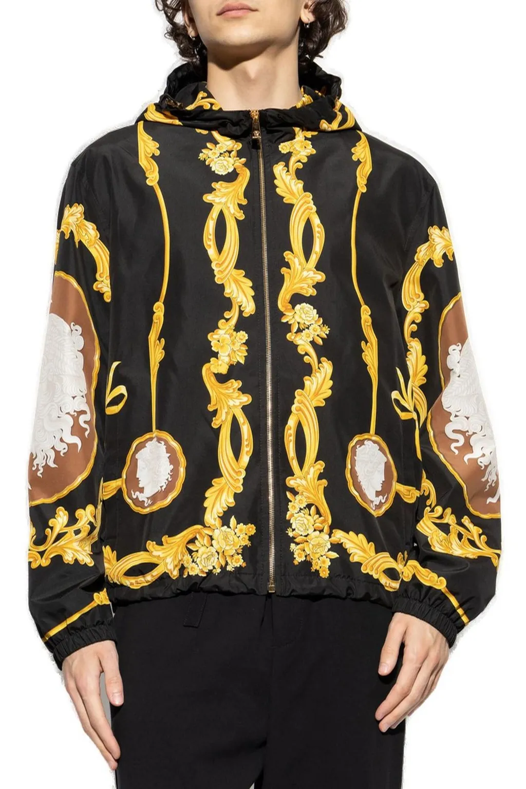 Baroque Print Hooded Jacket