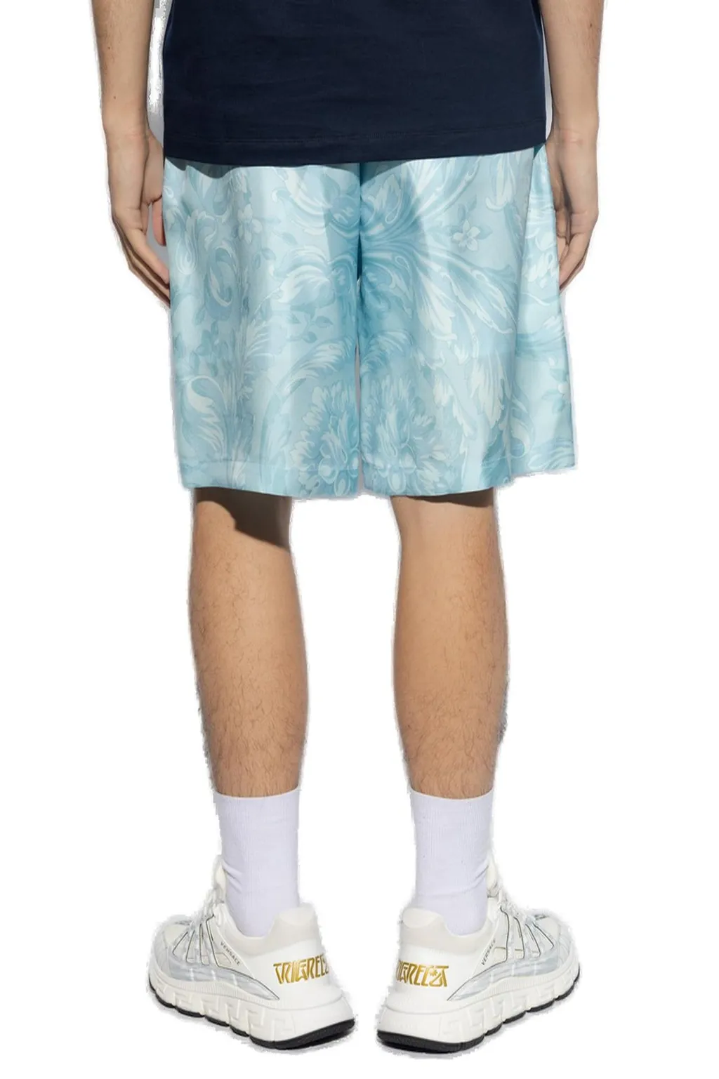 Baroque Print Silk Shorts