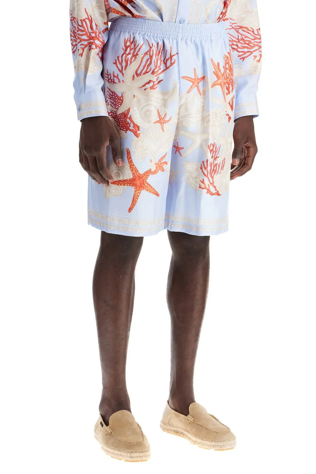 Baroque Print Silk Shorts