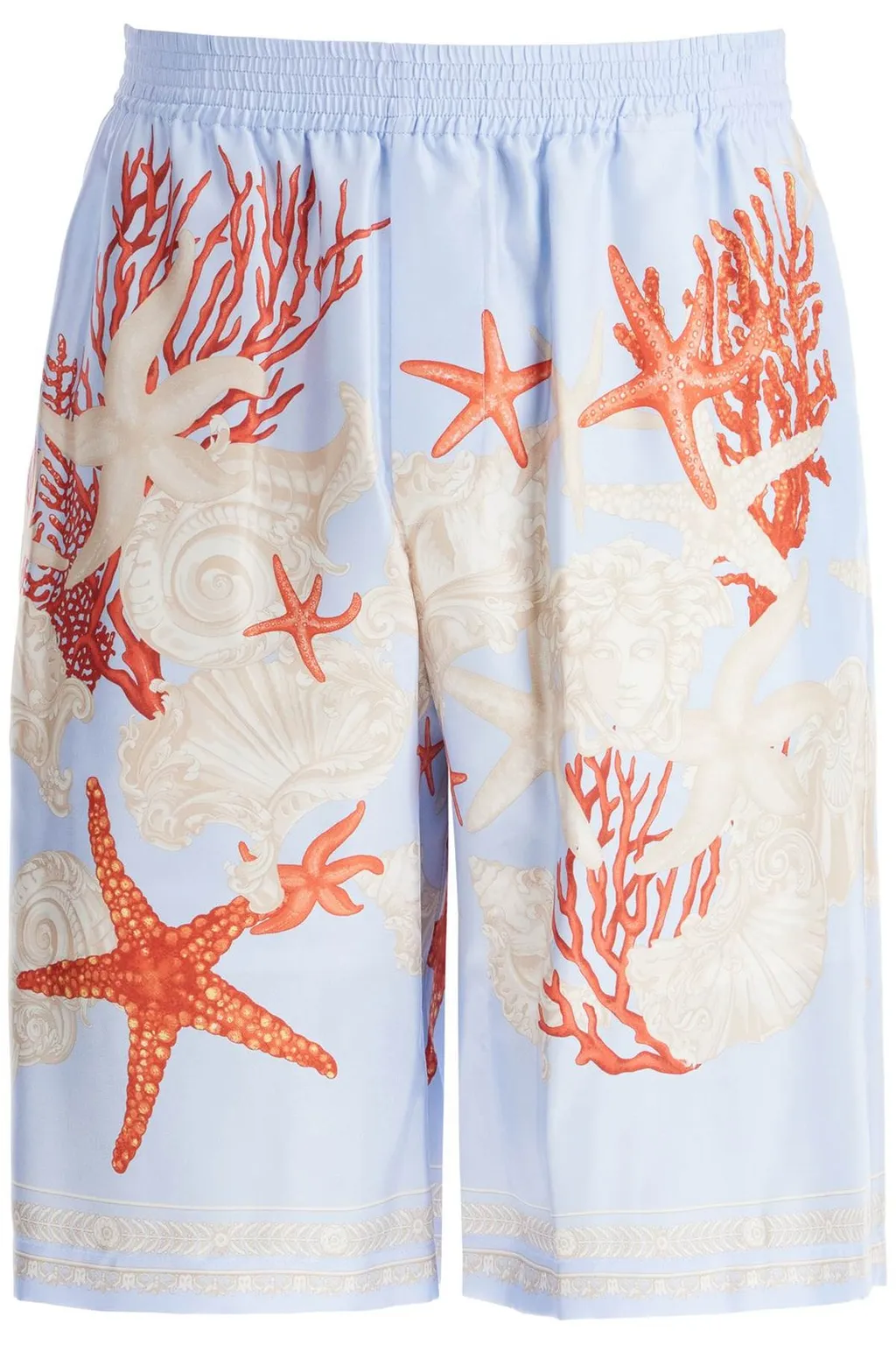 Baroque Print Silk Shorts
