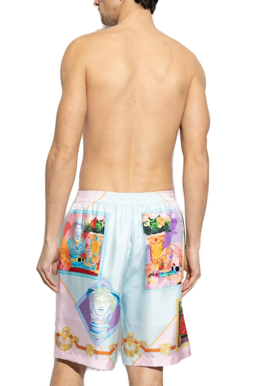 Baroque Print Silk Shorts
