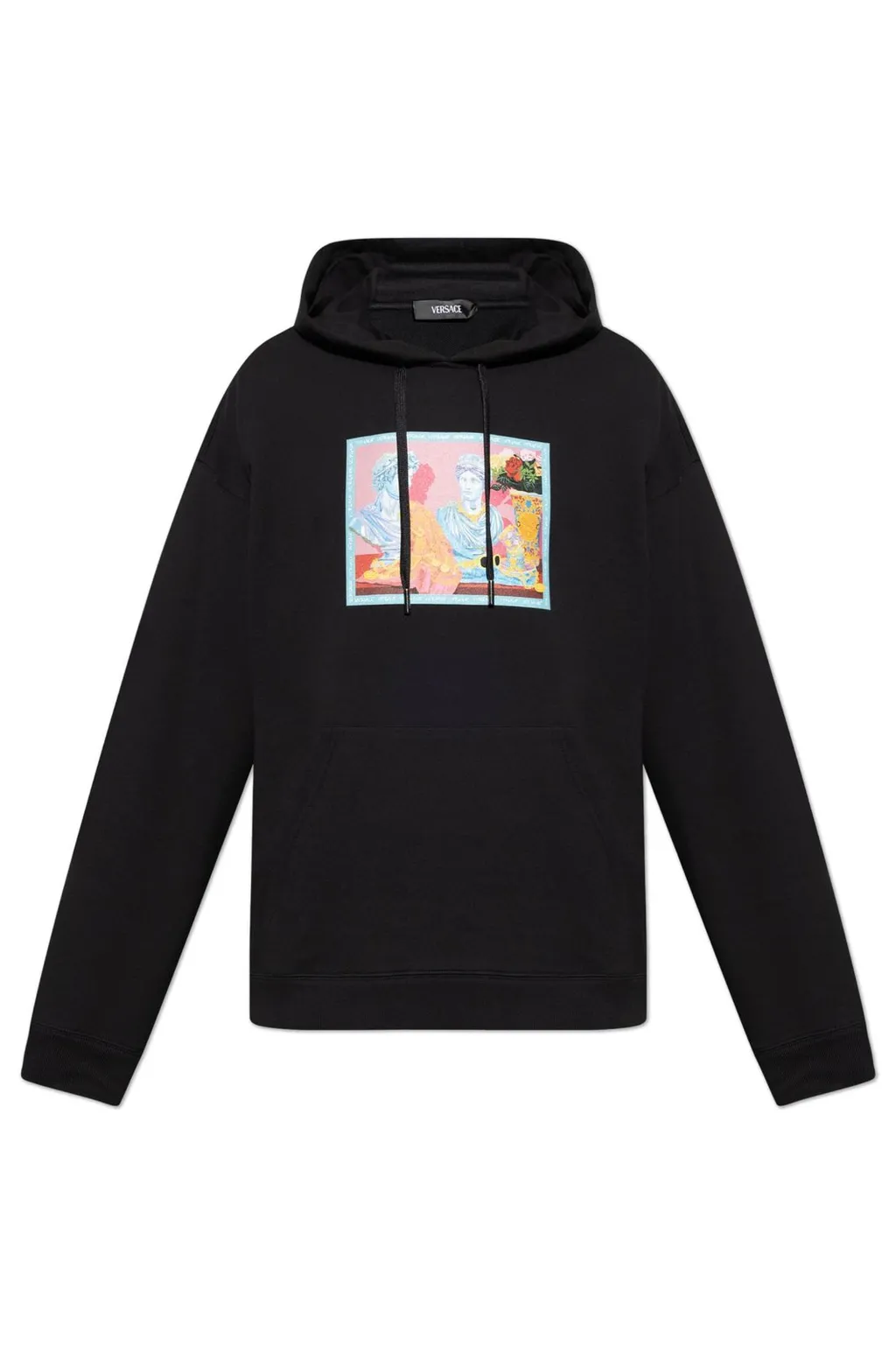 Hoodie With Medusa And Cherubs Print