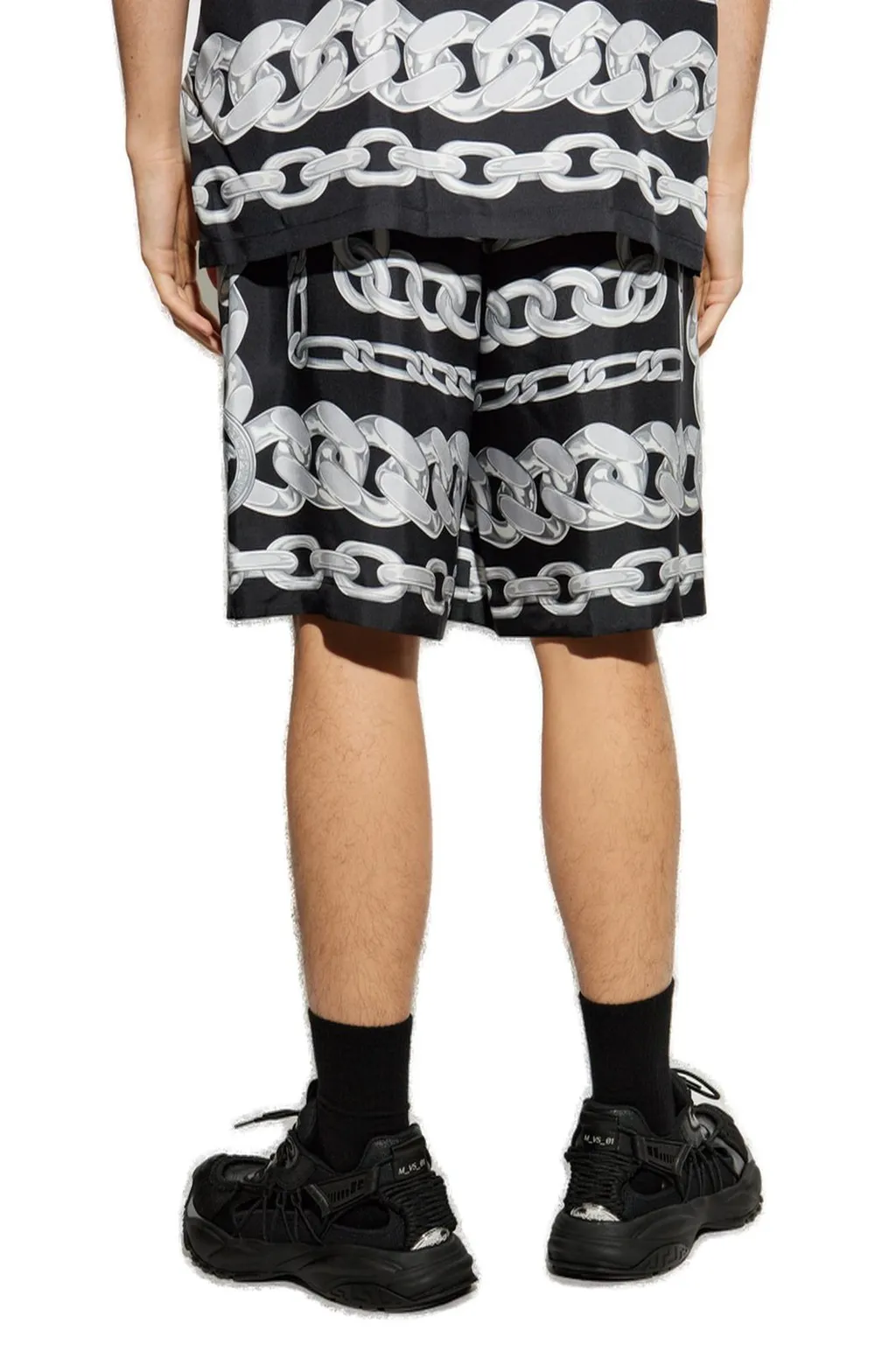 Chain Print Silk Shorts