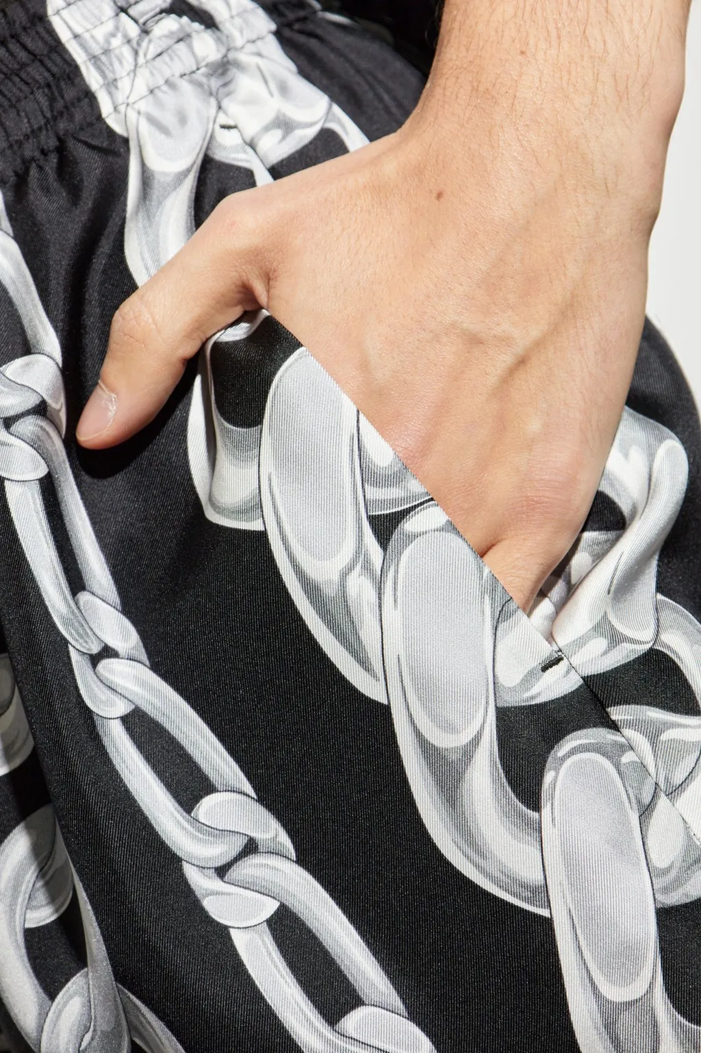 Chain Print Silk Shorts