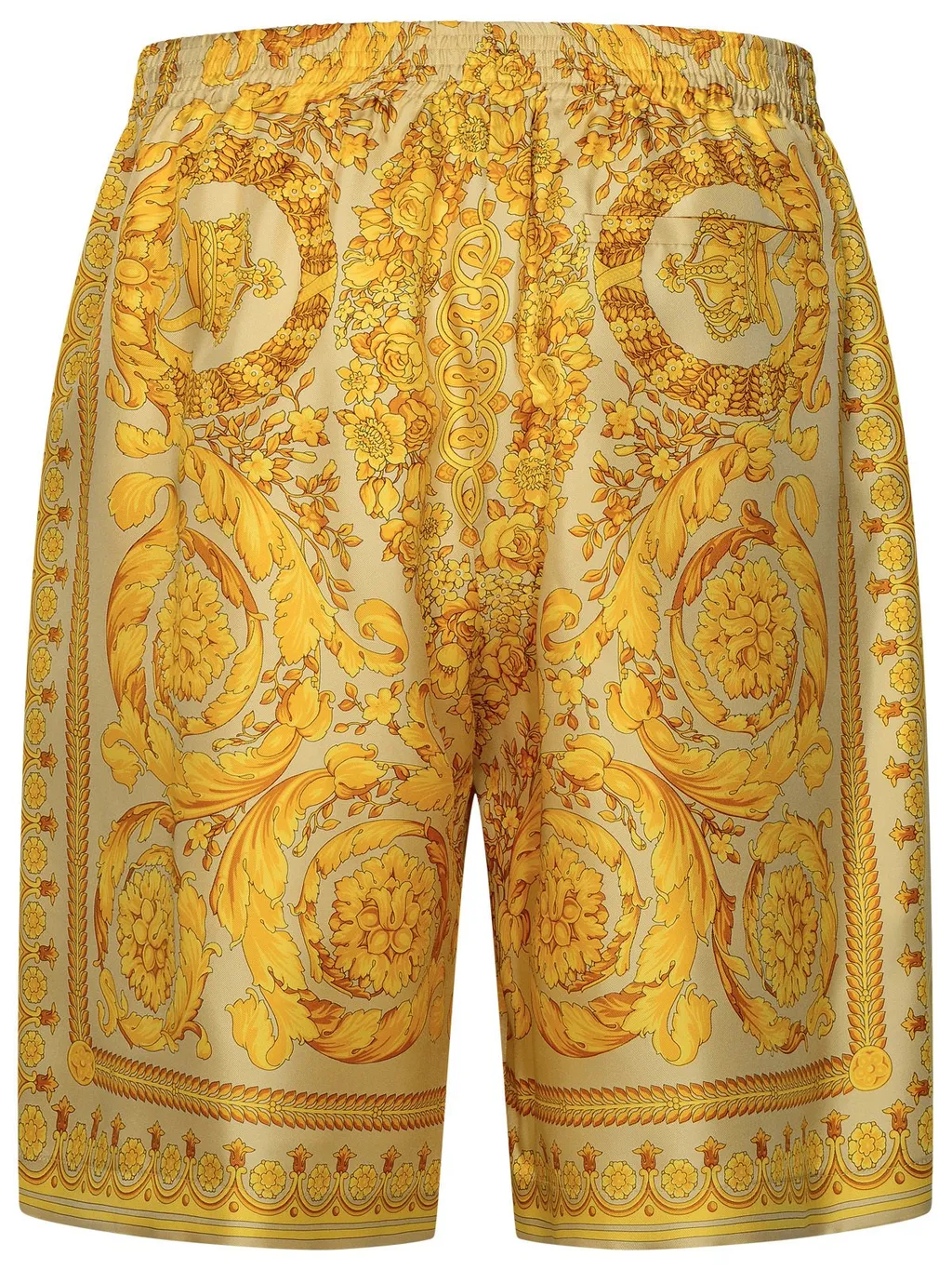 Barocco Print Silk Shorts