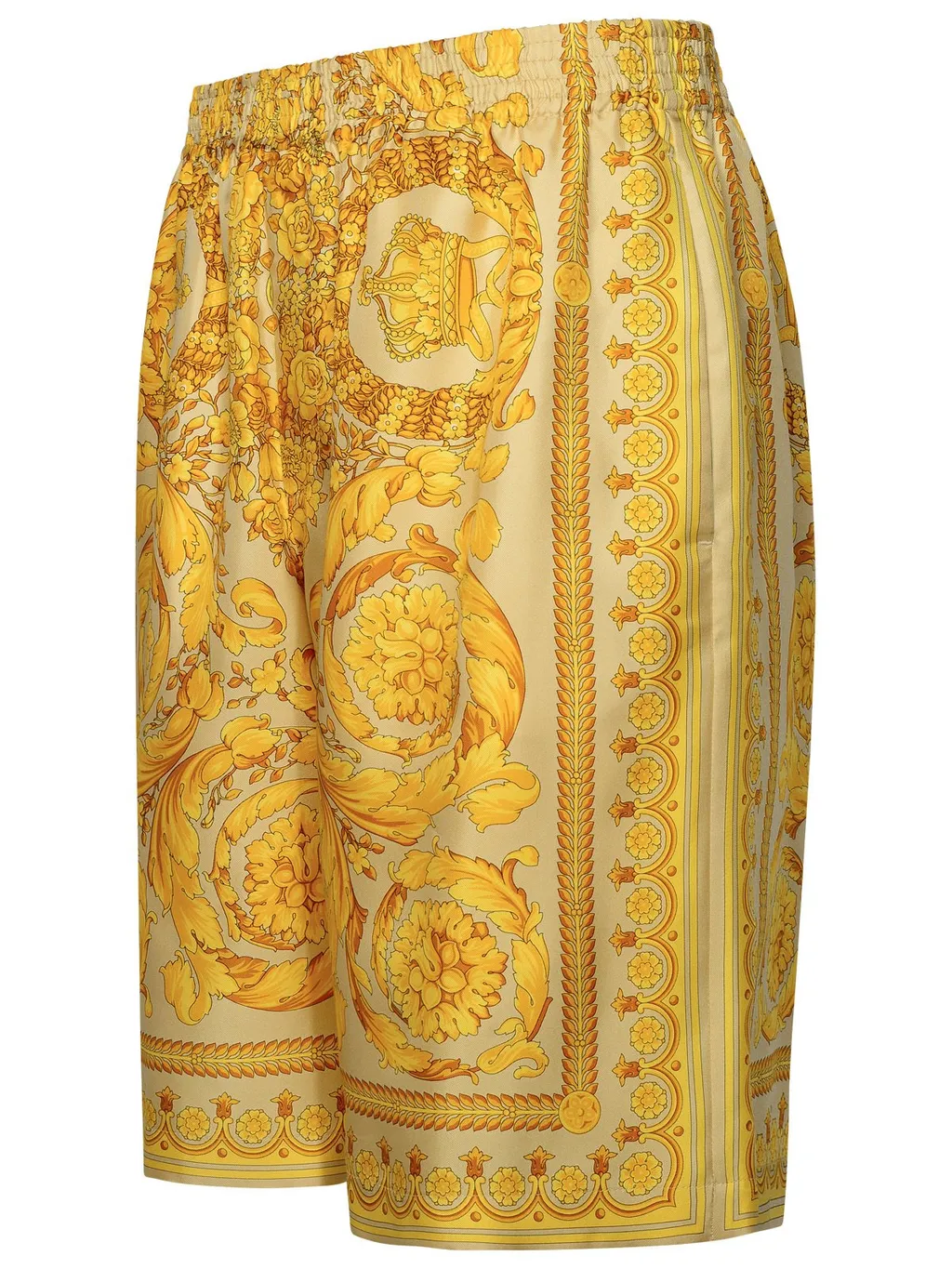 Barocco Print Silk Shorts