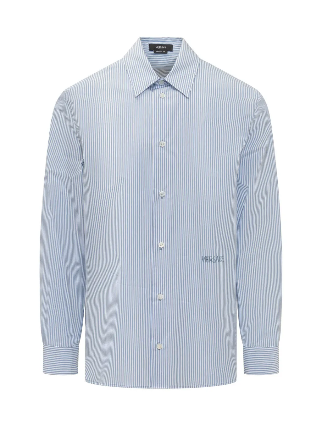 Striped Cotton Shirt With Baroque Print