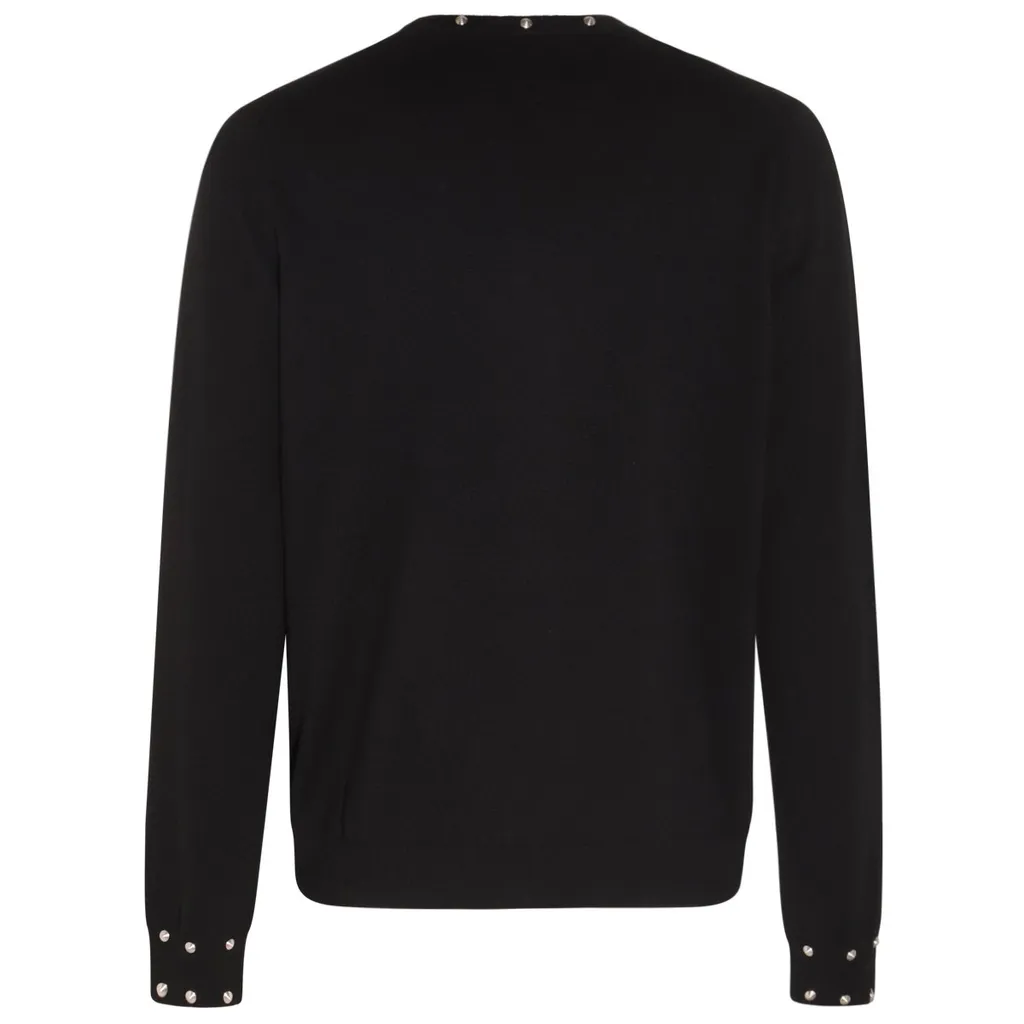 Crewneck Sweater With Medusa Studs