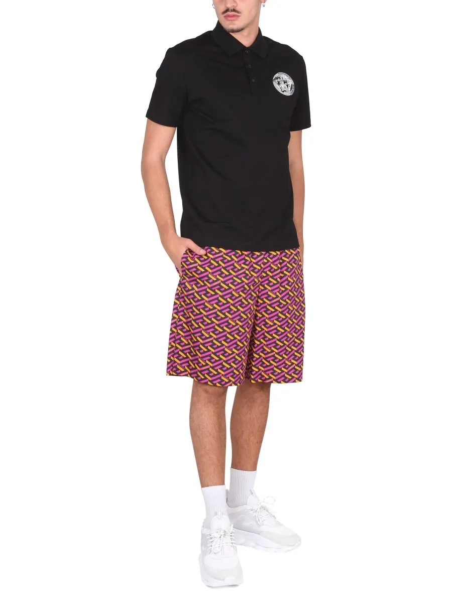 Medusa Chain Print Shorts