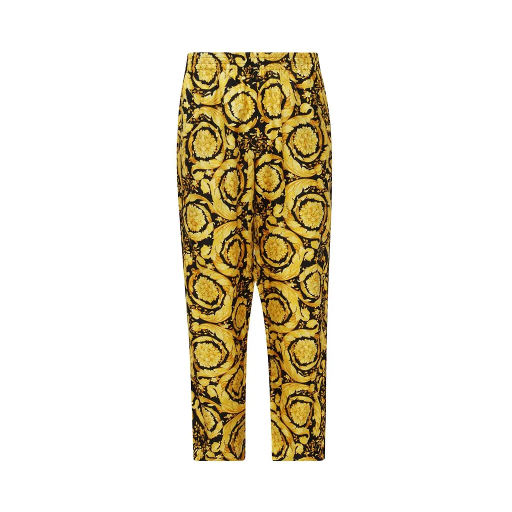 Baroque Print Silk Trousers