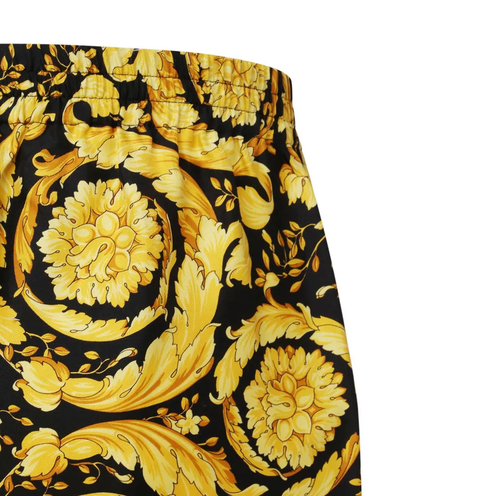 Baroque Print Silk Trousers