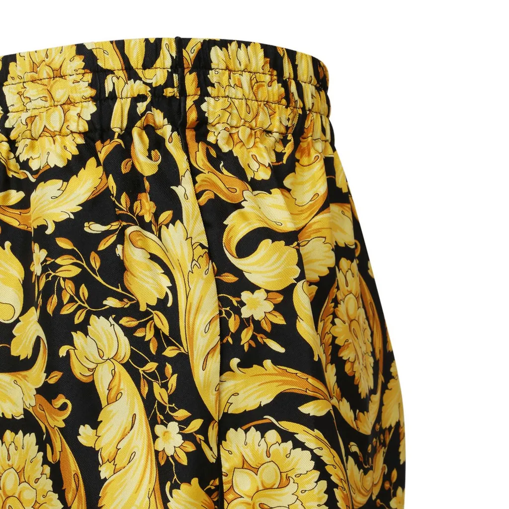 Baroque Print Silk Trousers