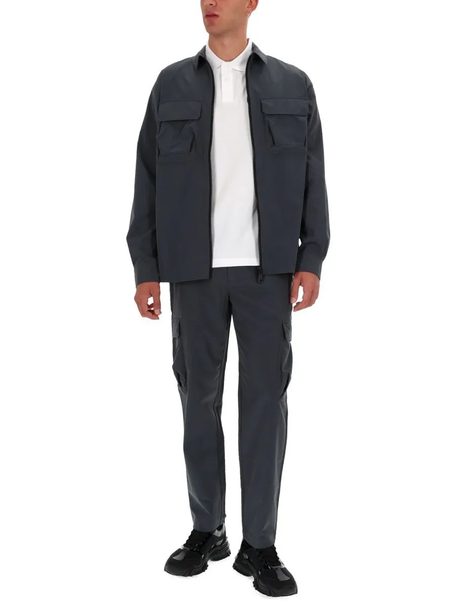 Zip-Up Cargo Shirt