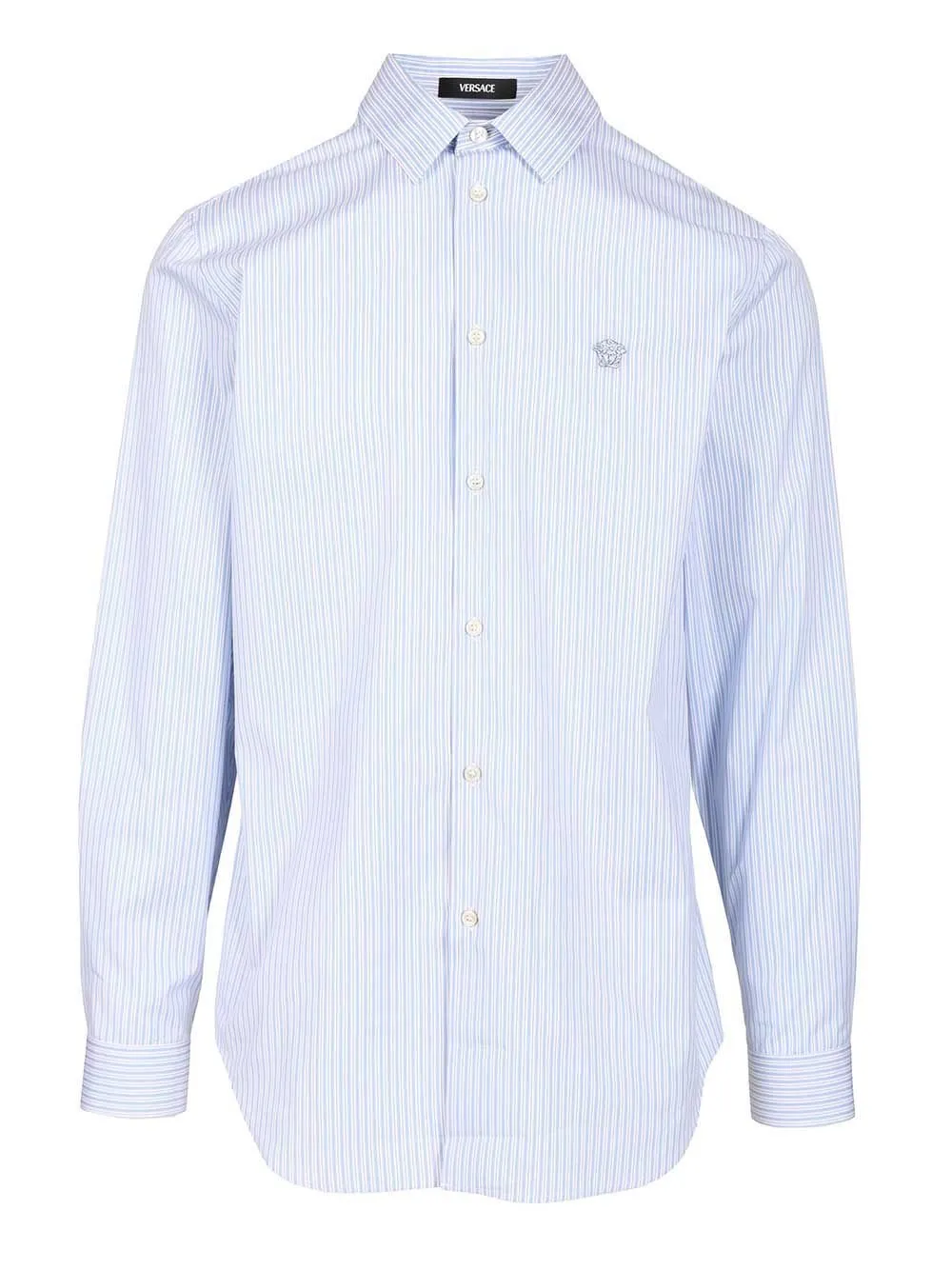 Striped Shirt With Medusa Detail