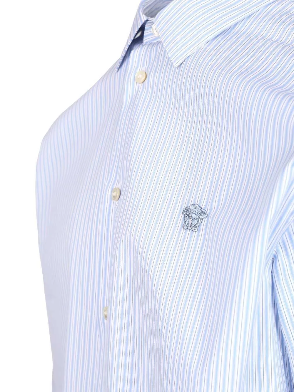 Striped Shirt With Medusa Detail