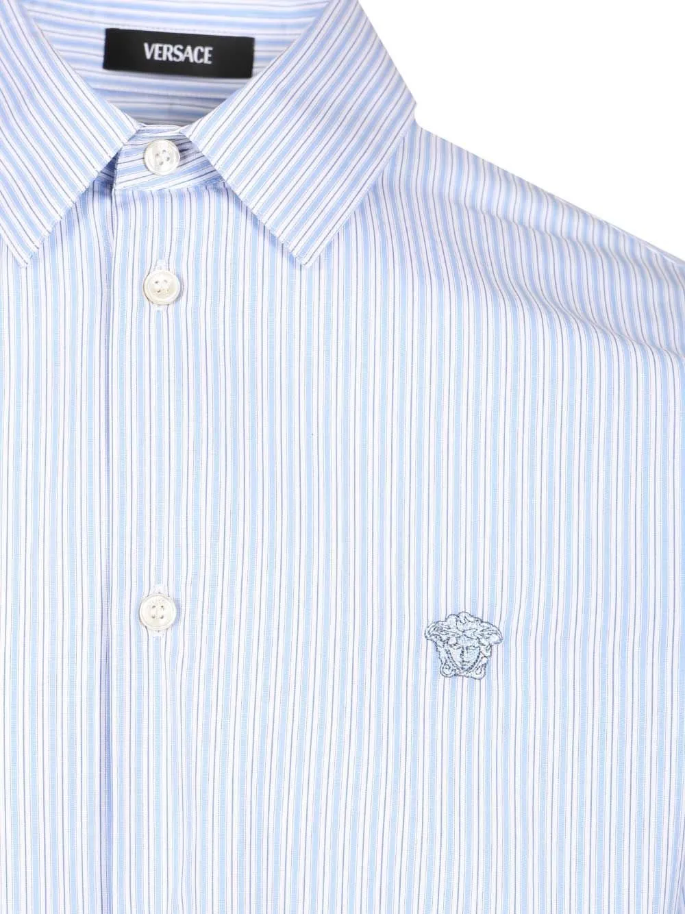 Striped Shirt With Medusa Detail