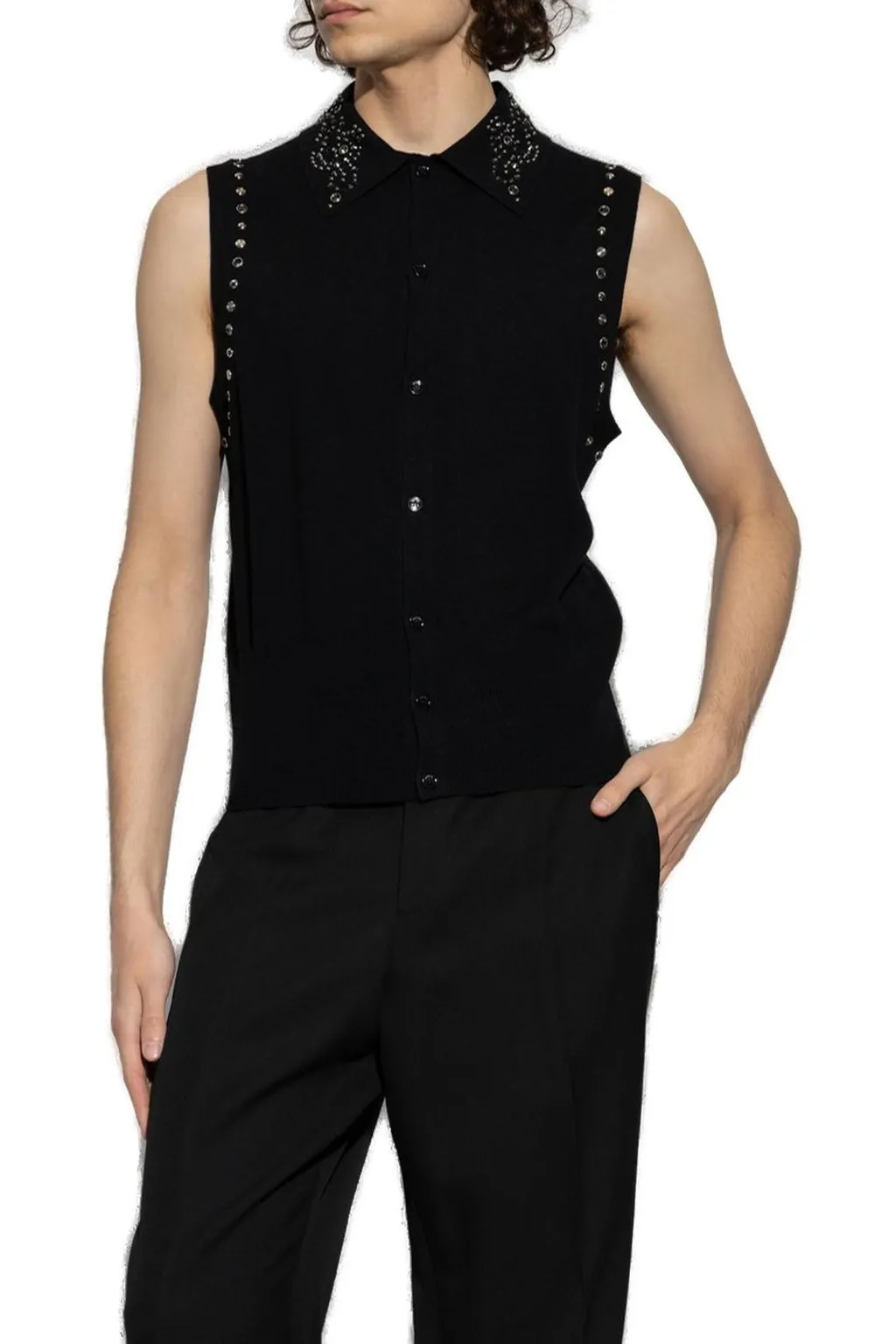 Sleeveless Shirt With Studs