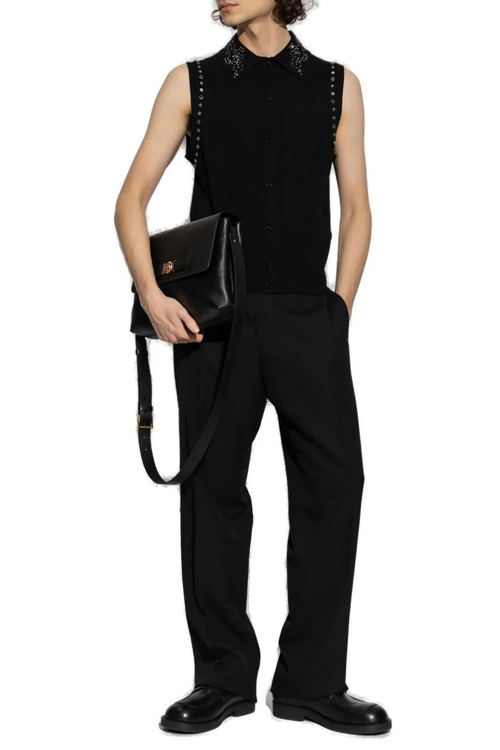 Sleeveless Shirt With Studs