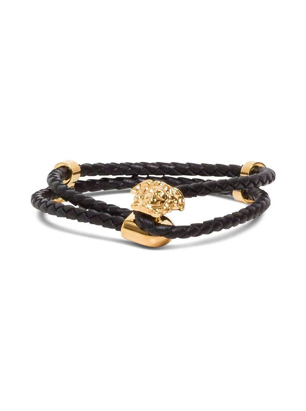 Medusa Charm Leather Bracelet