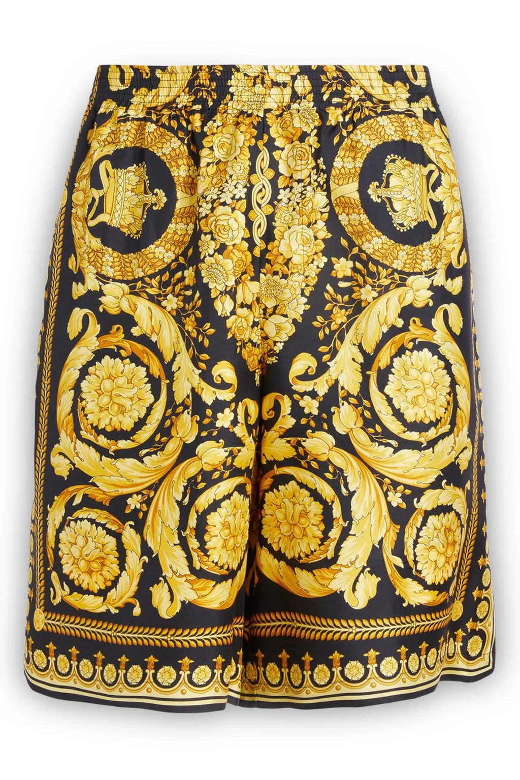 Baroque Print Silk Shorts