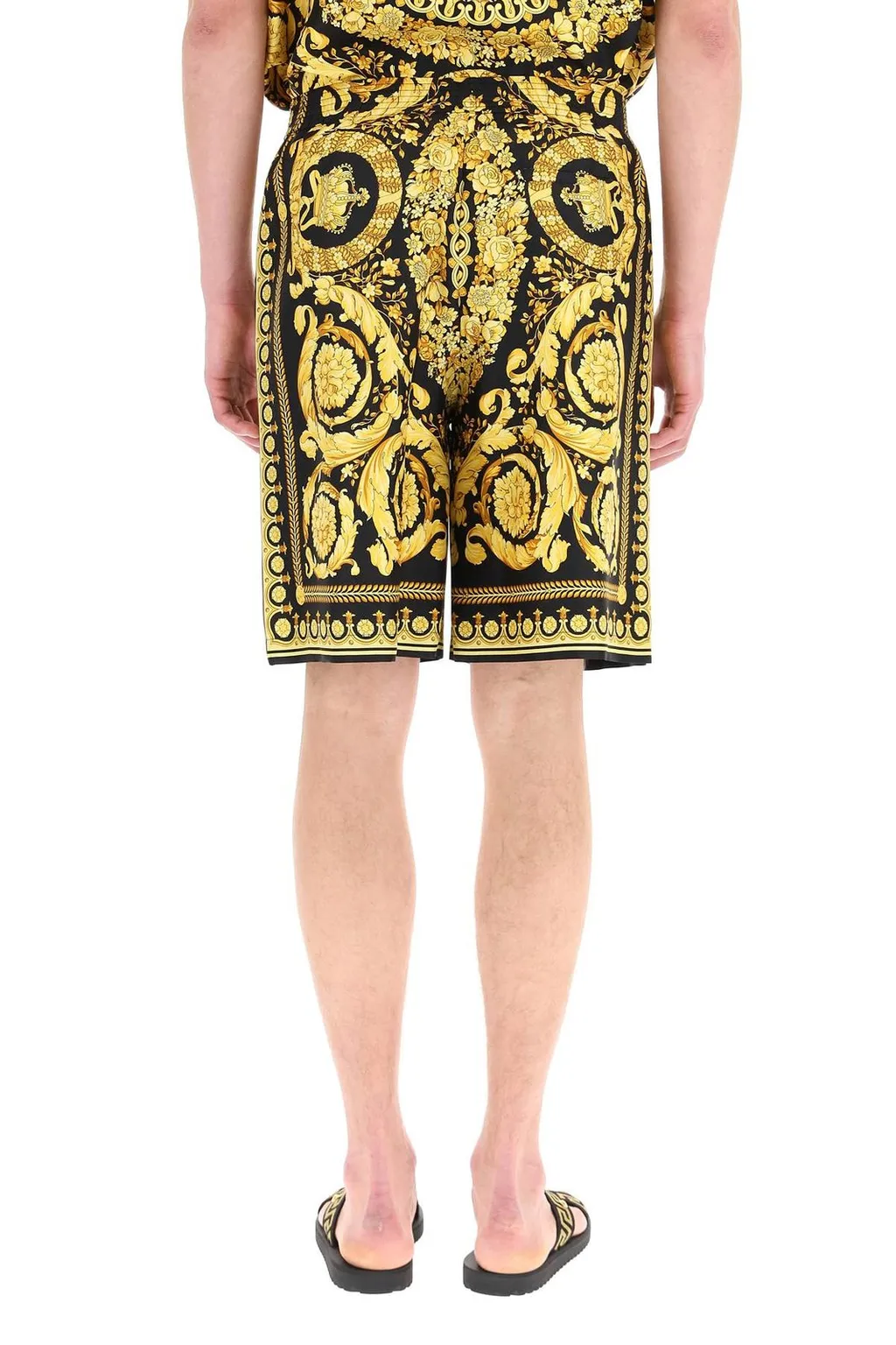 Baroque Print Silk Shorts