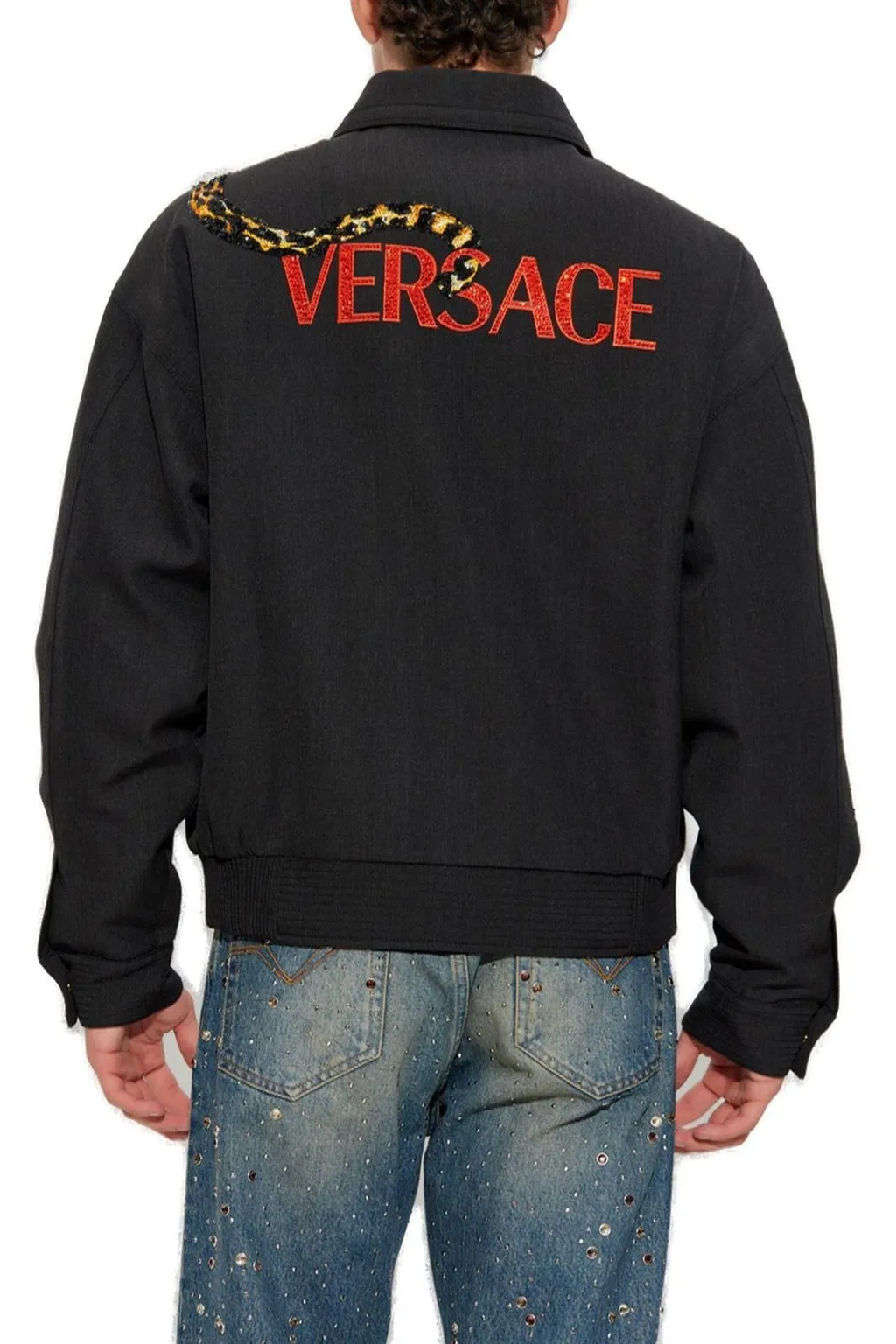 Bomber Jacket With Leopard Print