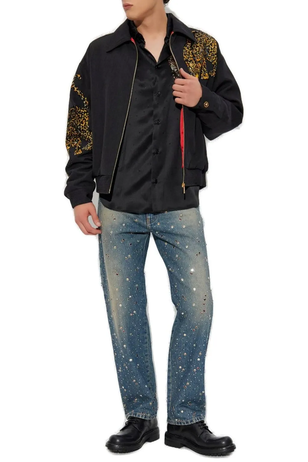 Bomber Jacket With Leopard Print