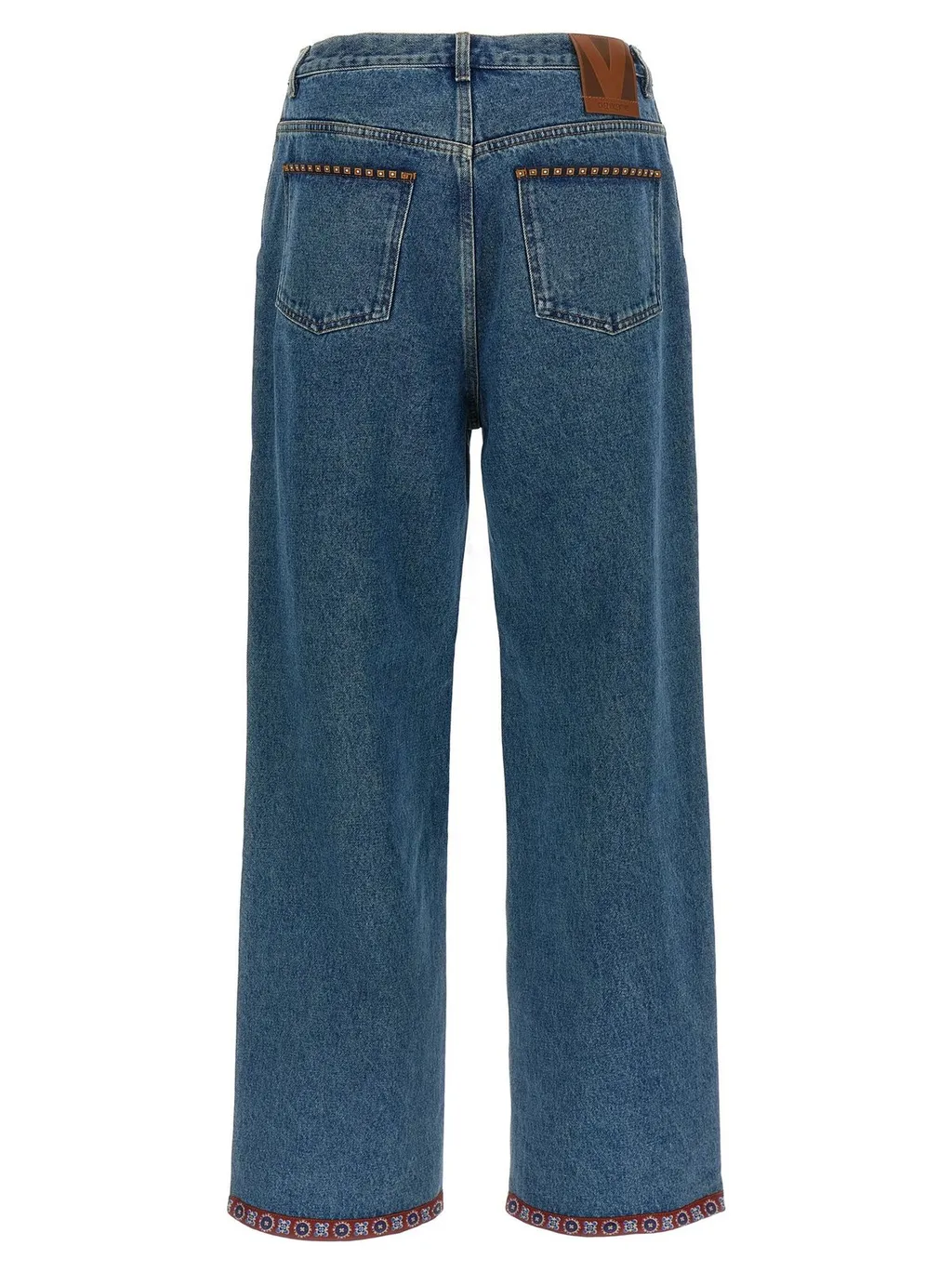 Wide-Leg Jeans With Embroidered Details