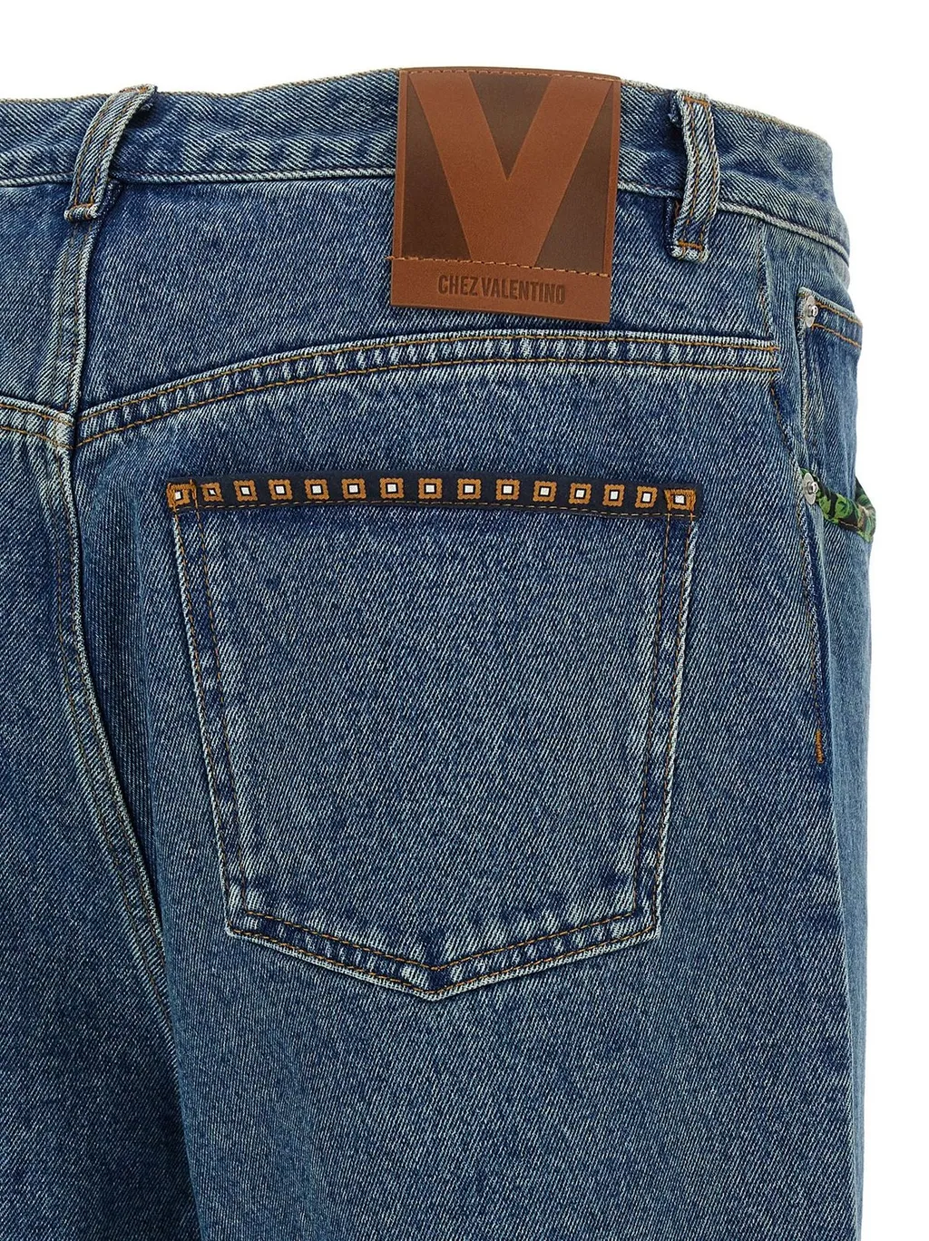 Wide-Leg Jeans With Embroidered Details