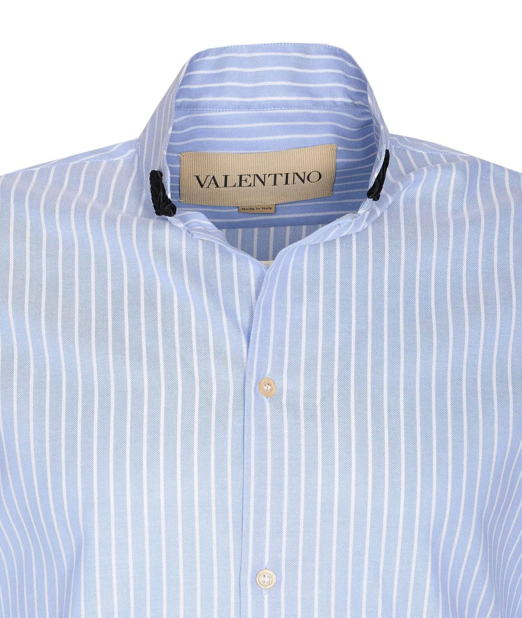 Striped Cotton Poplin Shirt With Bow Detail