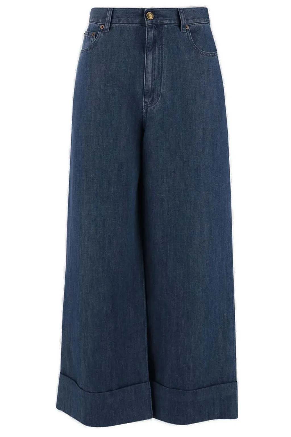 Wide-Leg Denim Jeans