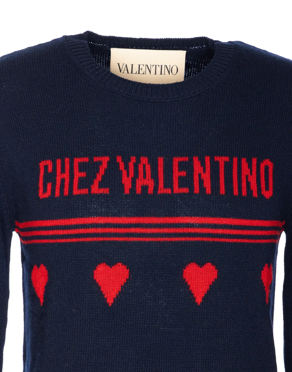 Crewneck Sweater With Hearts