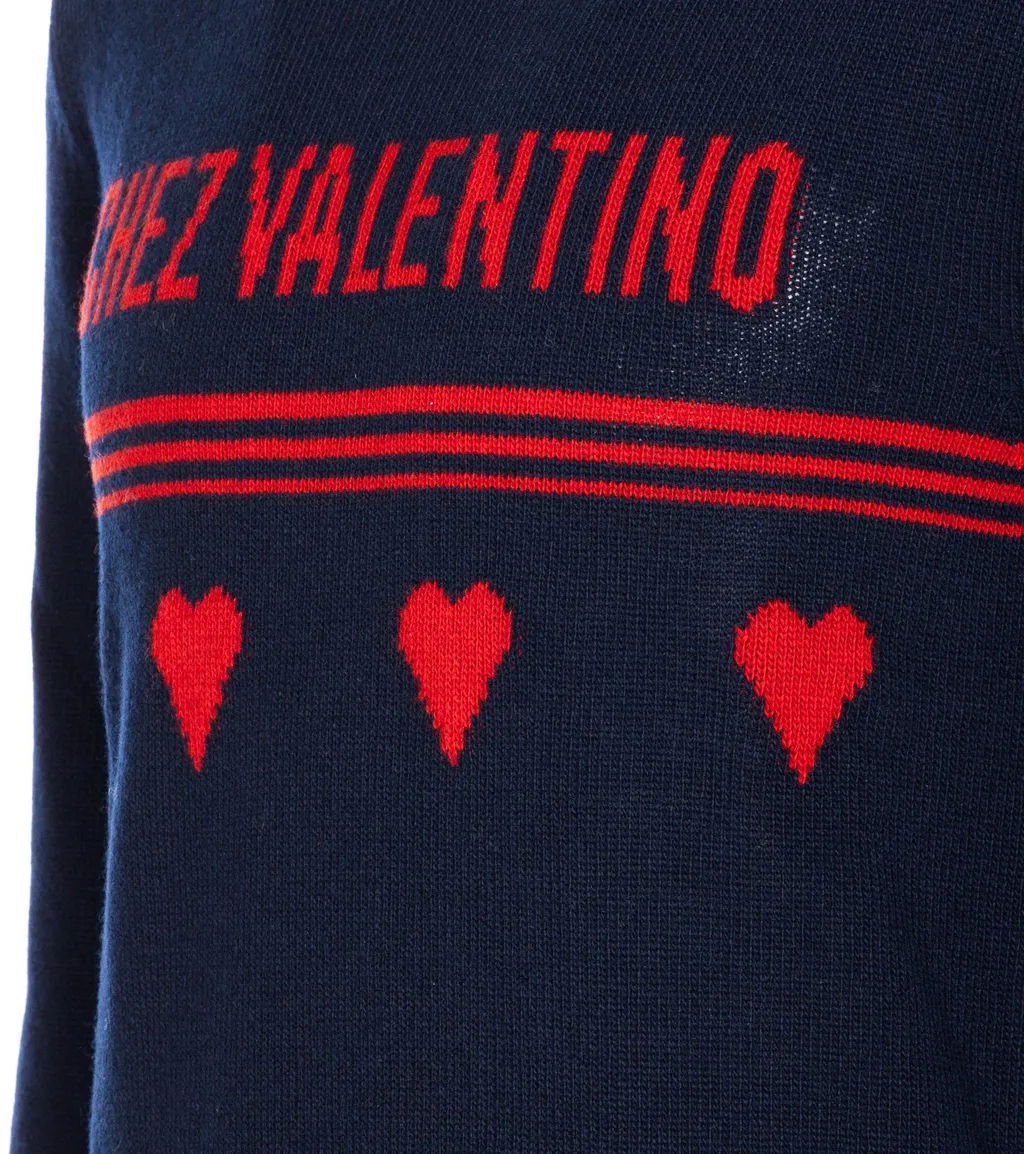 Crewneck Sweater With Hearts