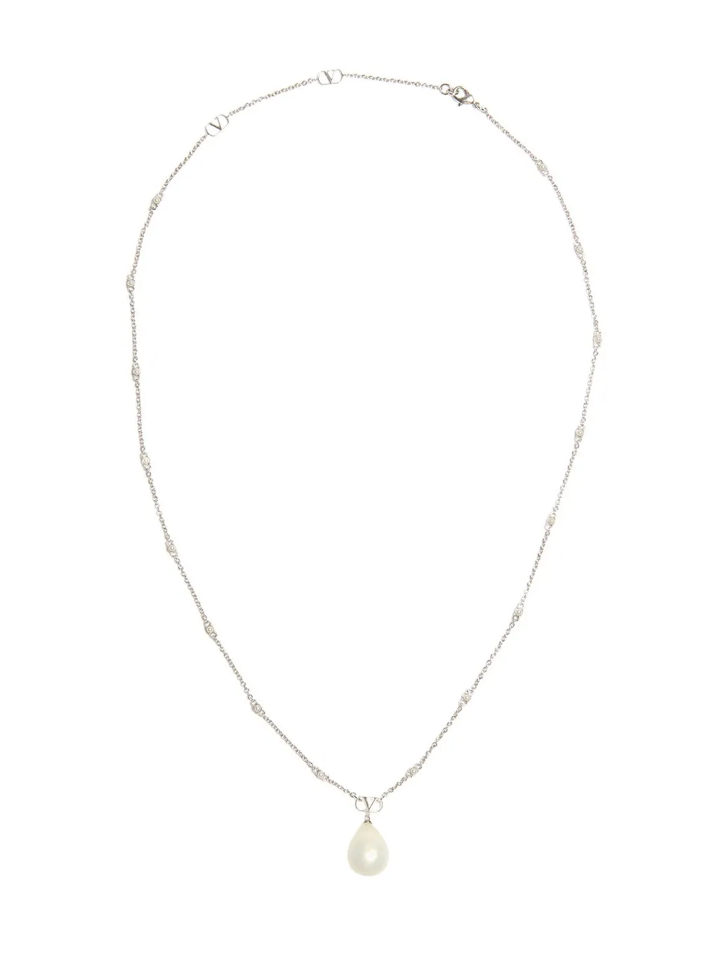 Pearl And V Logo Necklace