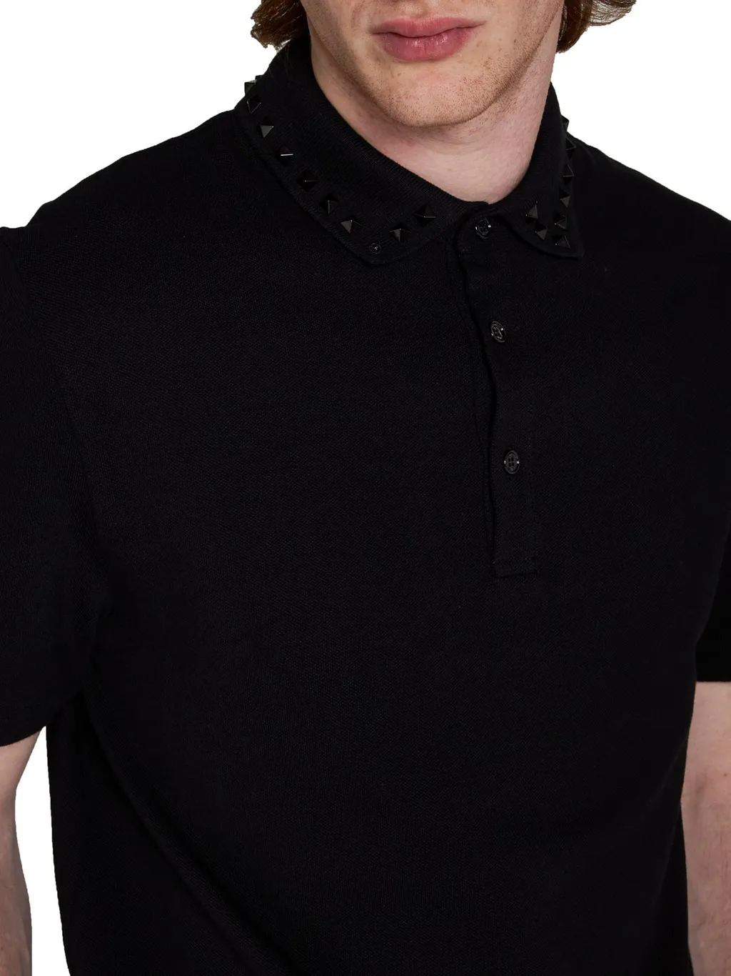Studded Collar Polo Shirt